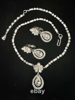 TRIFARI Diamanté Set Alfred Philippe Flower Teardrop Pear Trifanium PAT PEND