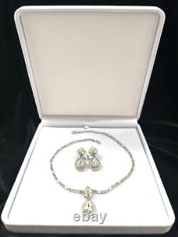 TRIFARI Diamanté Set Alfred Philippe Flower Teardrop Pear Trifanium PAT PEND