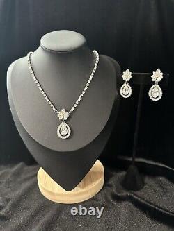 TRIFARI Diamanté Set Alfred Philippe Flower Teardrop Pear Trifanium PAT PEND