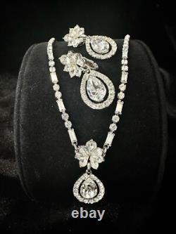 TRIFARI Diamanté Set Alfred Philippe Flower Teardrop Pear Trifanium PAT PEND
