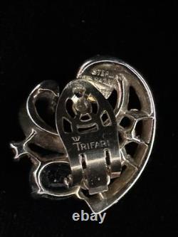 TRIFARI Earrings(1945) Brooch Alfred Philippe Sterling Emerald Ruby PAT PEND