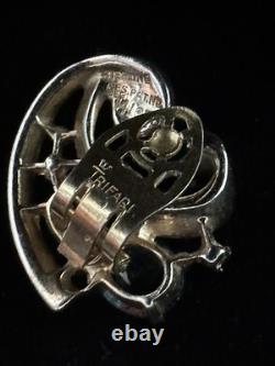 TRIFARI Earrings(1945) Brooch Alfred Philippe Sterling Emerald Ruby PAT PEND