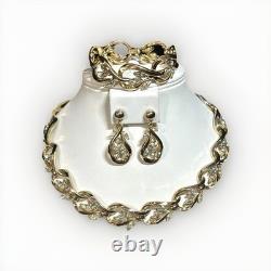 TRIFARI Earrings Bracelet Necklace Set Gold-Trifanium Marquise Alfred Philippe