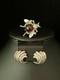 TRIFARI Earrings Brooch 1944 Sterling Jellybelly Rhinestones Alfred Philippe Box