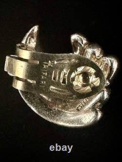 TRIFARI Earrings Brooch 1944 Sterling Jellybelly Rhinestones Alfred Philippe Box