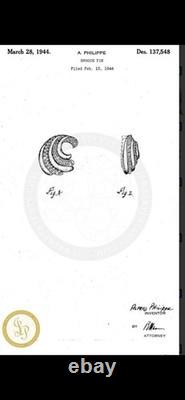 TRIFARI Earrings Brooch 1944 Sterling Jellybelly Rhinestones Alfred Philippe Box