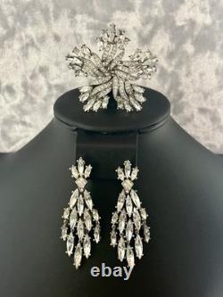 TRIFARI Earrings Brooch(1967) Parure Chandelier Diamanté Alfred Philippe withBox TRIFARI Earrings Brooch(1967) Parure Chandelier Diamanté Alfred Philippe withBox