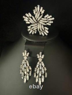 TRIFARI Earrings Brooch(1967) Parure Chandelier Diamanté Alfred Philippe withBox