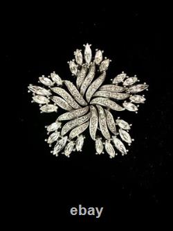 TRIFARI Earrings Brooch(1967) Parure Chandelier Diamanté Alfred Philippe withBox