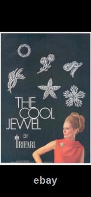 TRIFARI Earrings Brooch(1967) Parure Chandelier Diamanté Alfred Philippe withBox