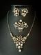 TRIFARI Earrings Brooch Necklace Set 1948 Gold Crystal Alfred Philippe PAT PEND