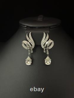 TRIFARI Earrings Double-Swirl Rhodium Dangle Pendaloque Alfred Philippe PAT PEND