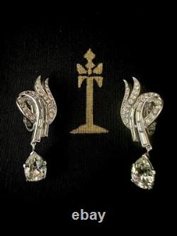 TRIFARI Earrings Double-Swirl Rhodium Dangle Pendaloque Alfred Philippe PAT PEND