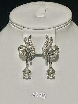 TRIFARI Earrings Double-Swirl Rhodium Dangle Pendaloque Alfred Philippe PAT PEND