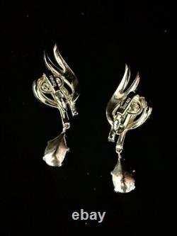 TRIFARI Earrings Double-Swirl Rhodium Dangle Pendaloque Alfred Philippe PAT PEND