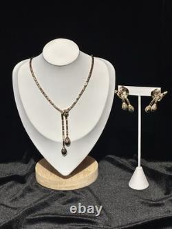 TRIFARI Earrings Necklace Trifanium Alfred Philippe Dangle Duel-Tassel PAT PEND