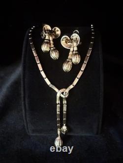 TRIFARI Earrings Necklace Trifanium Alfred Philippe Dangle Duel-Tassel PAT PEND