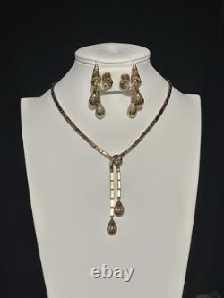 TRIFARI Earrings Necklace Trifanium Alfred Philippe Dangle Duel-Tassel PAT PEND