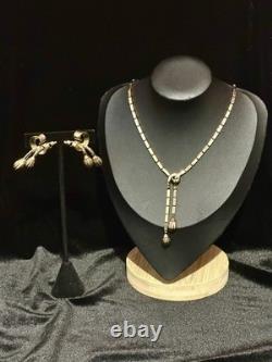 TRIFARI Earrings Necklace Trifanium Alfred Philippe Dangle Duel-Tassel PAT PEND