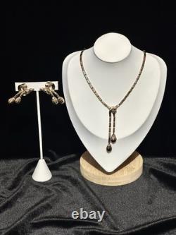 TRIFARI Earrings Necklace Trifanium Alfred Philippe Dangle Duel-Tassel PAT PEND
