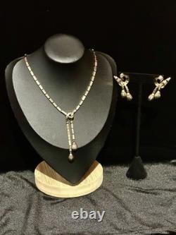 TRIFARI Earrings Necklace Trifanium Alfred Philippe Dangle Duel-Tassel PAT PEND