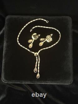 TRIFARI Earrings Necklace Trifanium Alfred Philippe Dangle Duel-Tassel PAT PEND