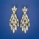 TRIFARI Earrings Peacock Dangle Alfred Philippe Rhodium Crystal Marquise Box