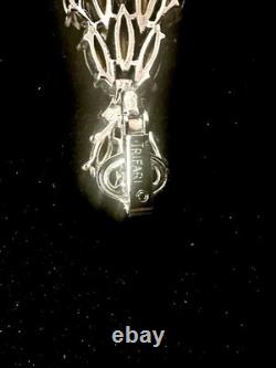 TRIFARI Earrings Peacock Dangle Alfred Philippe Rhodium Crystal Marquise Box