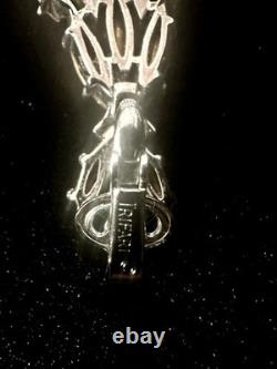 TRIFARI Earrings Peacock Dangle Alfred Philippe Rhodium Crystal Marquise Box