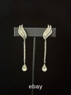 TRIFARI Earrings Plume String-Bean Diamanté Dangle/Drop Alfred Philippe