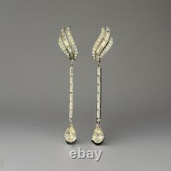 TRIFARI Earrings Plume String-Bean Diamanté Dangle/Drop Alfred Philippe