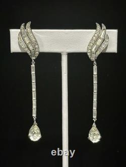 TRIFARI Earrings Plume String-Bean Diamanté Dangle/Drop Alfred Philippe