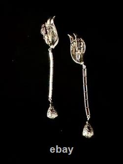 TRIFARI Earrings Plume String-Bean Diamanté Dangle/Drop Alfred Philippe
