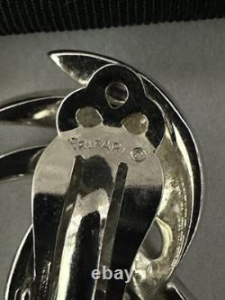 TRIFARI Egret Book-Set Alfred Philippe Rhodium Earrings Brooch PAT PEND withBox