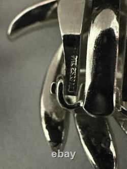 TRIFARI Egret Book-Set Alfred Philippe Rhodium Earrings Brooch PAT PEND withBox