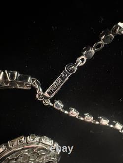 TRIFARI Emerald-Cut Diamanté Earrings Necklace Rhodium Alfred Philippe withJBT Box