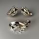 TRIFARI Fanned Crystal Baguettes Set 1950 Gold Alfred Philippe PAT PEND Box