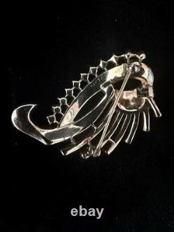 TRIFARI Fanned Crystal Baguettes Set 1950 Gold Alfred Philippe PAT PEND Box