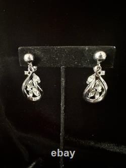 TRIFARI Fire & Ice Set 1958 Rhodium Crystal Dangle Alfred Philippe Crown