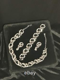 TRIFARI Fire & Ice Set 1958 Rhodium Crystal Dangle Alfred Philippe Crown TRIFARI Fire & Ice Set 1958 Rhodium Crystal Dangle Alfred Philippe Crown