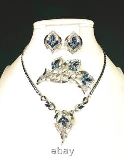 TRIFARI Flirtation Sapphire Rhodium Set Alfred Philippe HALO 1953 PAT PEND