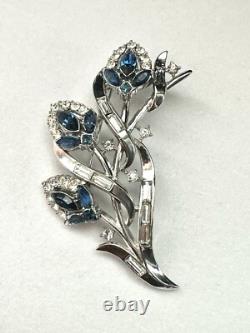 TRIFARI Flirtation Sapphire Rhodium Set Alfred Philippe HALO 1953 PAT PEND