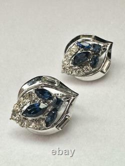 TRIFARI Flirtation Sapphire Rhodium Set Alfred Philippe HALO 1953 PAT PEND