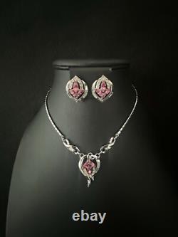 TRIFARI Flirtation Trifanium Alfred Philippe Rose' Earrings Necklace PAT PEND