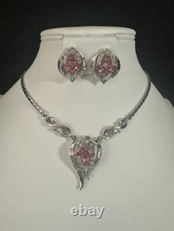 TRIFARI Flirtation Trifanium Alfred Philippe Rose' Earrings Necklace PAT PEND