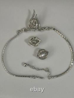 TRIFARI Flirtation Trifanium Alfred Philippe Rose' Earrings Necklace PAT PEND