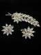 TRIFARI Flower Leaf Alfred Philippe Set Silver Brooch Earrings Navette