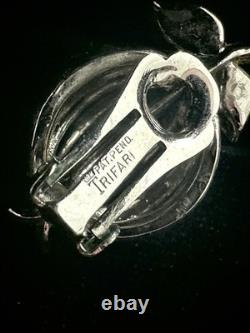 TRIFARI Forbidden Fruit-Rhodium 1950 Set Baguettes A. Philippe Book PAT PEND