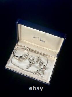 TRIFARI Gem of India Rhodium 1951 Set Teardrop Alfred Philippe Book withBox