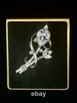TRIFARI Gem of India Rhodium 1951 Set Teardrop Alfred Philippe Book withBox